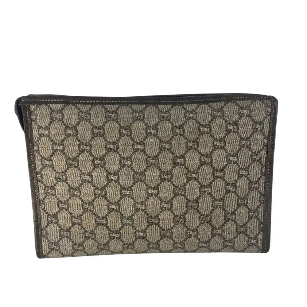Gucci Plus Monogram Top Zip Pouch‎ Clutch